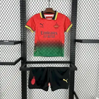 AC Milan 1º Uniforme Kit Infantil · Edição Off-White · 25/26 · Infantil