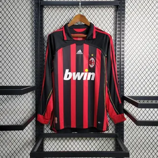 AC Milan 1º Uniforme Versão Torcedor · Manga Longa · 06/07 · Masculino