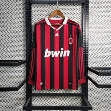 AC Milan 1º Uniforme Versão Torcedor · Manga Longa · 09/10 · Masculino