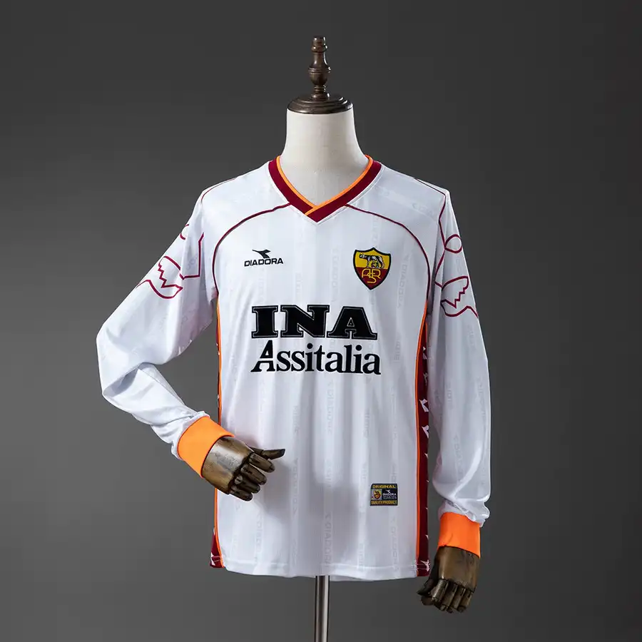 AS Roma Retrô 99-00 · 2º Uniforme · Manga Longa · Masculino