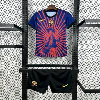 FC Barcelona 1º Uniforme Kit Infantil · Edição One Piece · 25/26 · Infantil