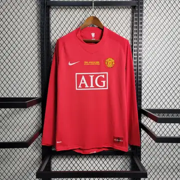 Manchester United Retrô 07-08 · Manga Longa · Final Champions League · Masculino