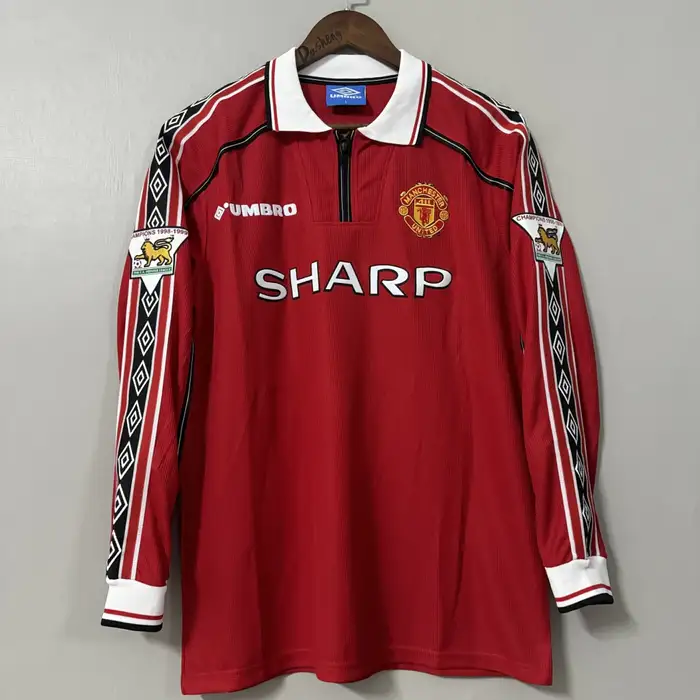Manchester United Retrô 1998 · Manga Longa · Masculino