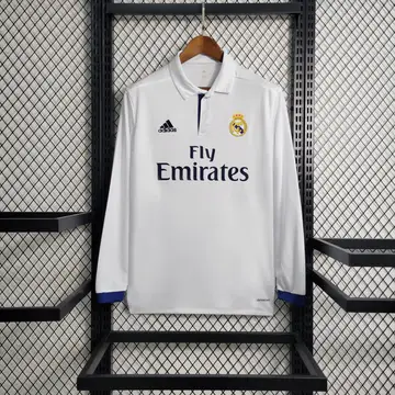 Real Madrid 1º Uniforme Versão Torcedor · Manga Longa · 16/17 · Masculino