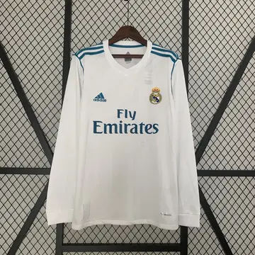 Real Madrid Retrô 17-18 · Manga Longa · Masculino