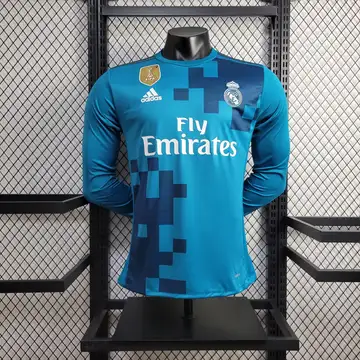 Real Madrid Retrô 17-18 · 3º Uniforme · Manga Longa · Masculino